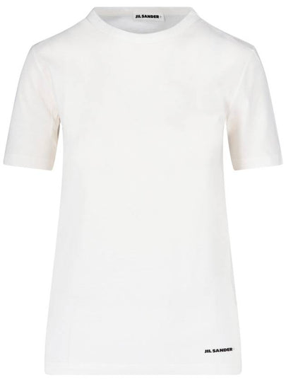 Logo Crew Neck Cotton Short Sleeve T-shirt White - JIL SANDER - BALAAN 2