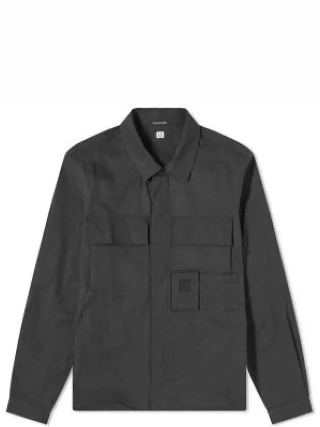 Gabardine Pockets Long Sleeve Shirt Black - CP COMPANY - BALAAN 2