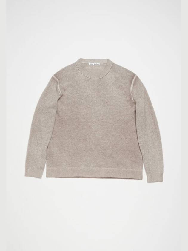 Print Crew Neck Knit Top Beige - ACNE STUDIOS - BALAAN 2