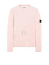 Raw Hand Cotton Crewneck Knit Top Pink - STONE ISLAND - BALAAN 2