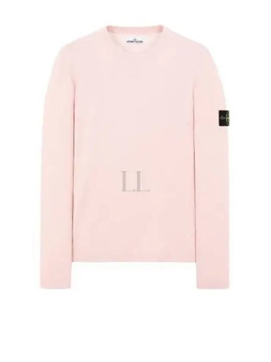 Raw Hand Cotton Crewneck Knit Top Pink - STONE ISLAND - BALAAN 2