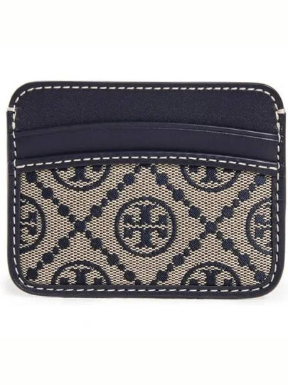 T Monogram Jacquard Card Wallet Navy - TORY BURCH - BALAAN 2