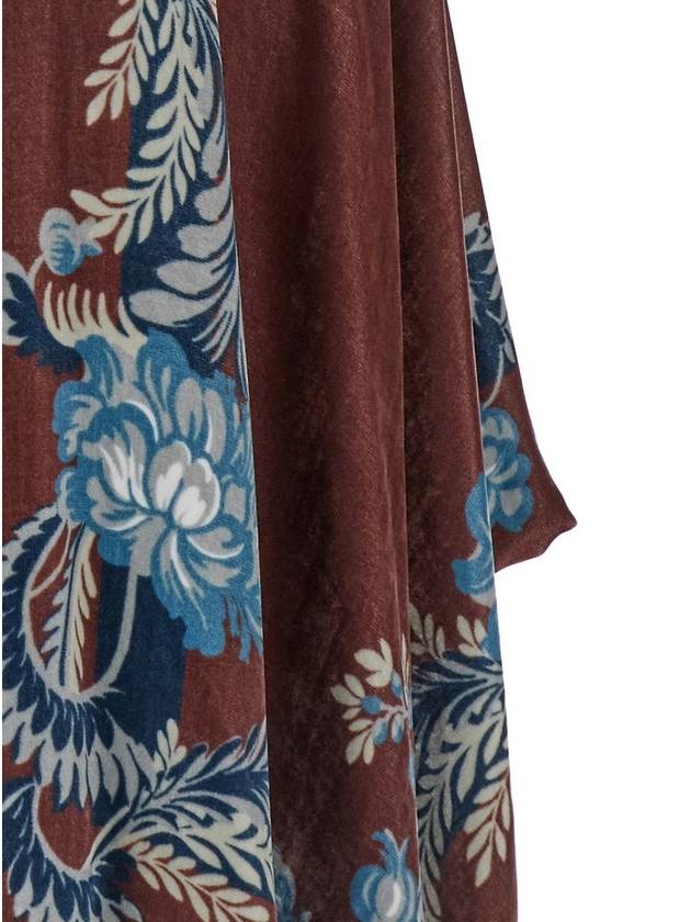 Bordeaux Cape With Paisley Motif All-Over In Viscose Woman - ETRO - BALAAN 3