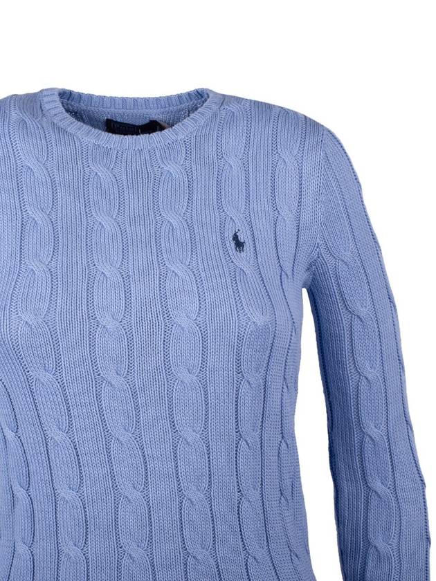 Ralph Lauren Cotton Cable-Knit Crew Neck Sweater New Blue Litchfield - RALPH LAUREN - BALAAN 3