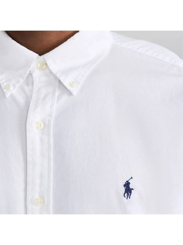 Embroidered Logo Pony Oxford Long Sleeve Shirt White - POLO RALPH LAUREN - BALAAN 5