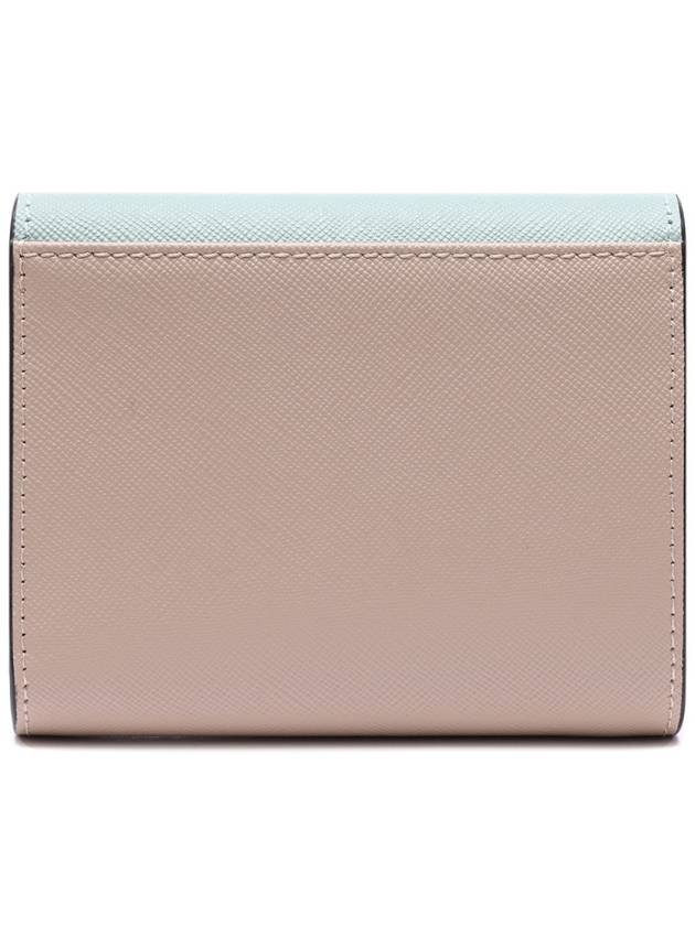 Saffiano Tri-Fold Half Wallet Blue - MARNI - BALAAN 5