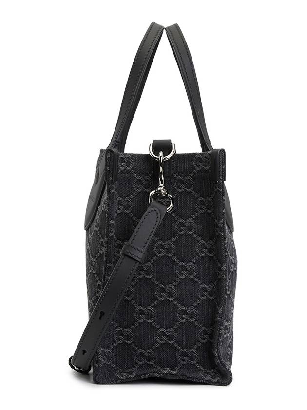 Ophidia GG Medium Denim Tote Bag Grey Black - GUCCI - BALAAN 4