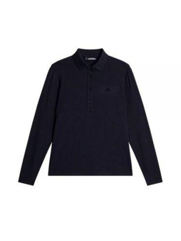 Flor Logo Polo Long Sleeve T-Shirt Navy Melange - J.LINDEBERG - BALAAN 2