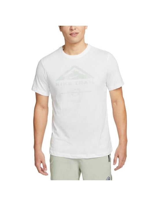 Men's Dry Fit Run Trail Short Sleeve T-Shirt White - NIKE - BALAAN 2