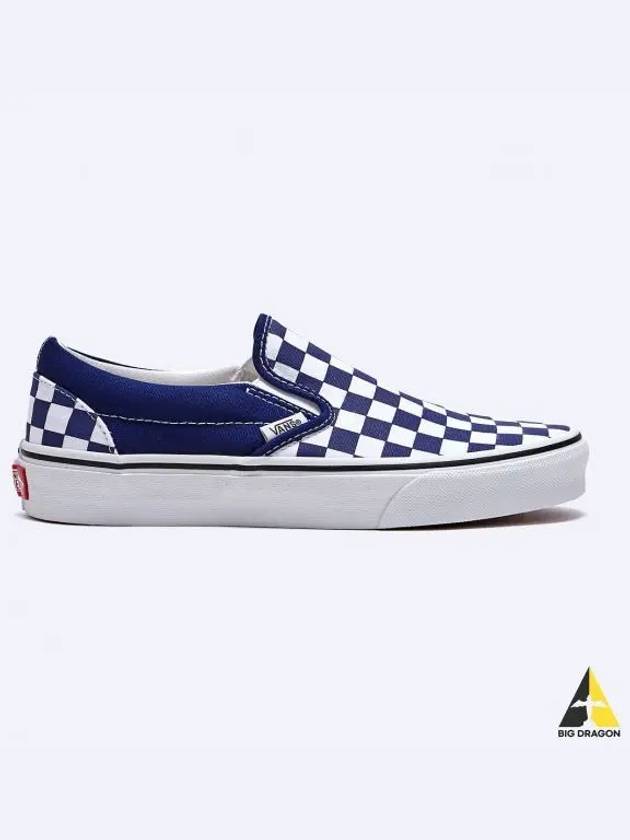 Classic Slip On Color THEORY Checkerboard Beacon Blue VN000BVZBYM1 - VANS - BALAAN 1