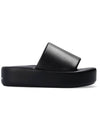 Rise Platform Leather Slippers Black - BALENCIAGA - BALAAN.