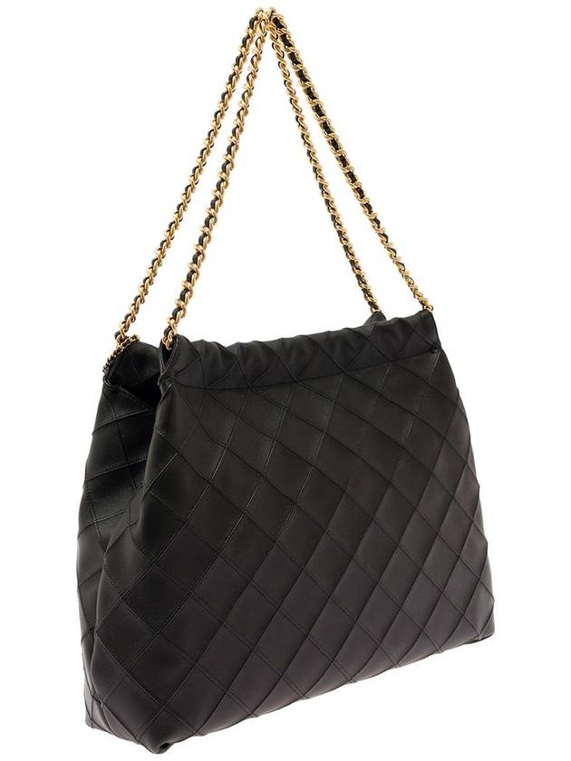 'Fleming' Black Shoulder Bag With Logo Charm In Quilted Leather Woman - TORY BURCH - BALAAN 3