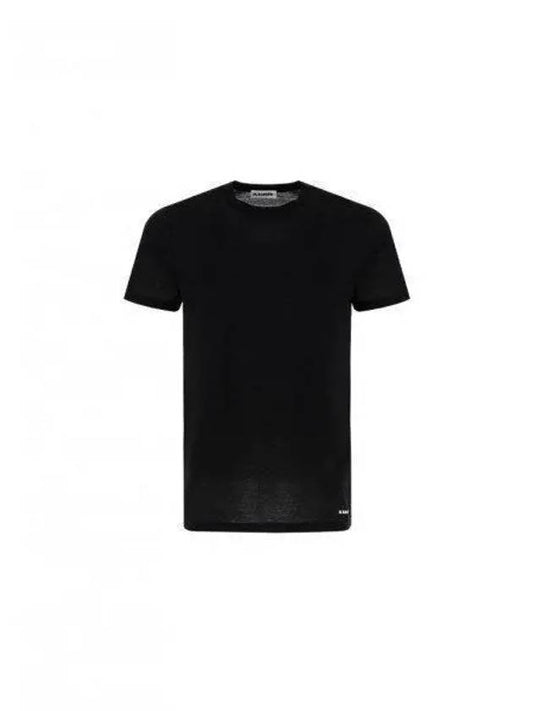 Men's Logo Cotton Short Sleeve T-Shirt Black - JIL SANDER - BALAAN 2