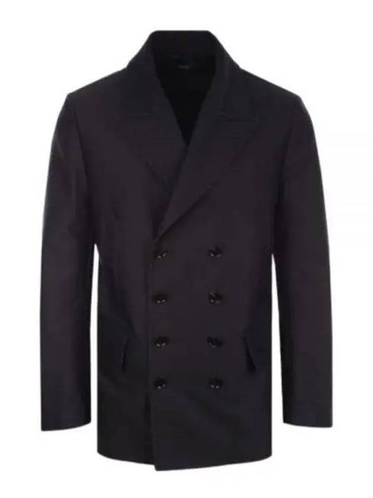 Men's Breasted Double Coat Black - TOM FORD - BALAAN 2