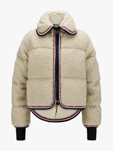 1A00027 899N5 034 Logo Patch Teddy Fleece Jacket - MONCLER - BALAAN 1