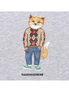 Women's Dress Fox Printing Sweatshirt Grey - MAISON KITSUNE - BALAAN 7