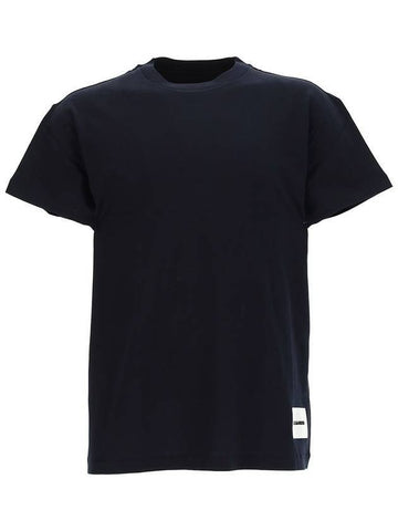 Logo Label Cotton 3 Pack Short Sleeve T-Shirt Dark Blue - JIL SANDER - BALAAN 1