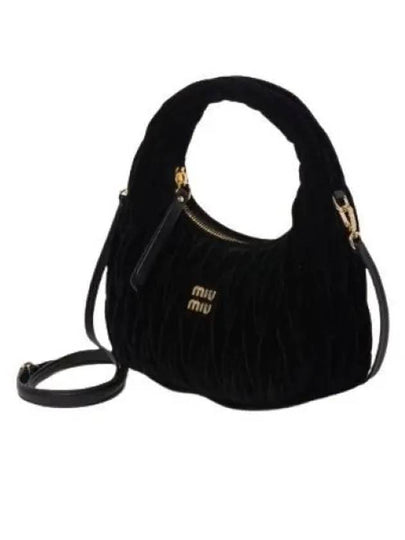 Wonder Matelasse Velvet Shoulder Bag Black - MIU MIU - BALAAN 2