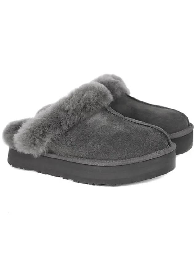 Women's Diskett Fleece Platform Slippers Grey - UGG - BALAAN 3