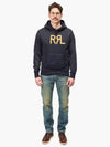 RRL Logo Print Pullover Hoodie Navy - POLO RALPH LAUREN - BALAAN 3