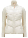 Logo patch knit down mix zip up ivory women s jacket 9B00041 M1241 034 TFS - MONCLER - BALAAN 1