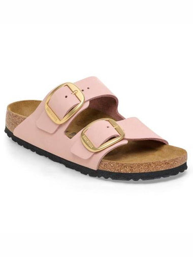 Arizona Big Buckle Nubuck Leather Slippers Pink - BIRKENSTOCK - BALAAN 1