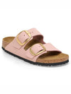 Arizona Big Buckle Nubuck Leather Slippers Pink - BIRKENSTOCK - BALAAN 1