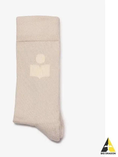 Siloki Logo Sports Socks Ecru CT001JHAA1C03J23EC - ISABEL MARANT - BALAAN 2