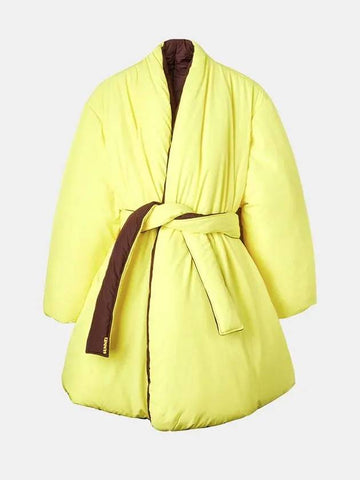 Women's Blanket Reversible Padded Coat Brown Yellow CRTWWOUW002 PLY001 B050 - SUNNEI - BALAAN 1