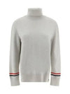 Women's Jersey Stitch Wool Turtleneck Beige - THOM BROWNE - BALAAN 2