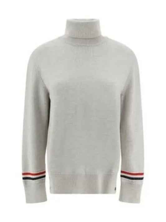 Women's Jersey Stitch Wool Turtleneck Beige - THOM BROWNE - BALAAN 2