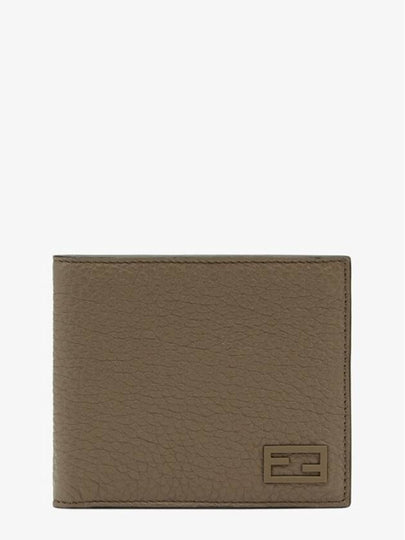 FF Logo Bicolor Half Wallet Brown Yellow - FENDI - BALAAN 2