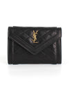 Gabi Small Envelope Quilted Lambskin Halfwallet Black - SAINT LAURENT - BALAAN.