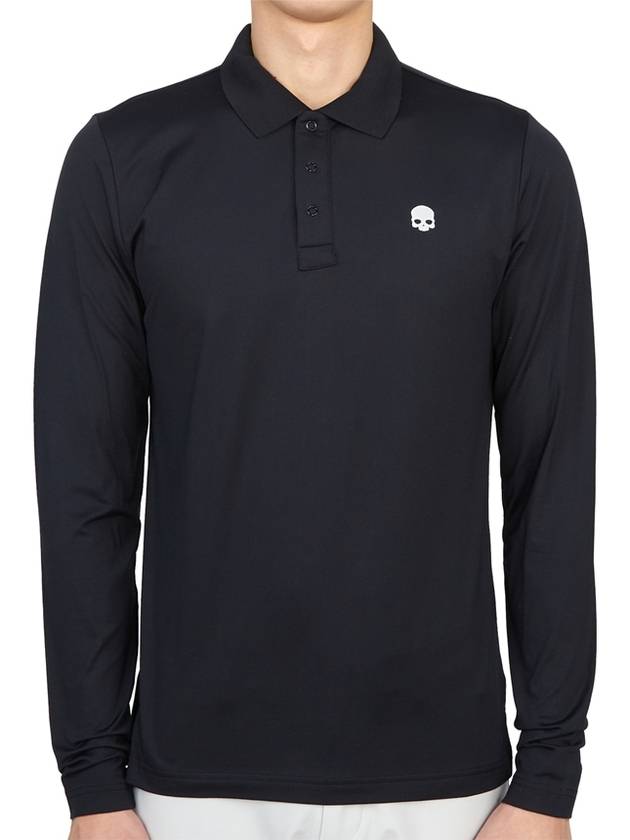 Golf wear polo brushed long sleeve t-shirt G00563 007 - HYDROGEN - BALAAN 1