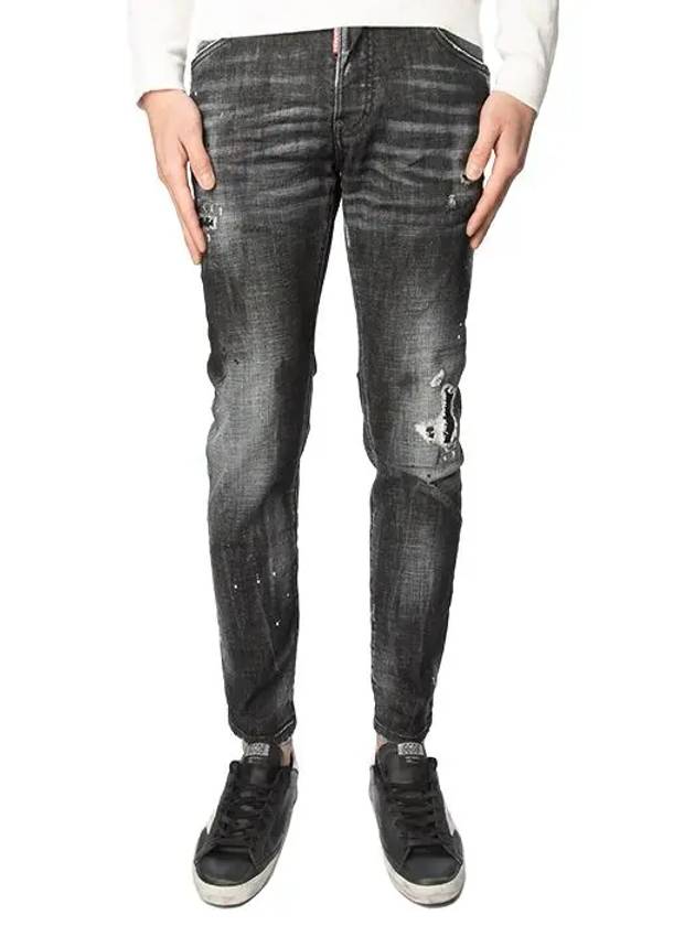 Knee Wash Skater Jeans Black - DSQUARED2 - BALAAN 3