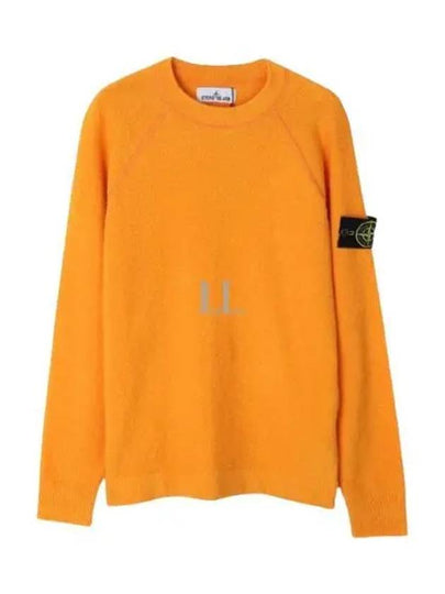 Raw Cotton Badge Crew Neck Knit Top Orange - STONE ISLAND - BALAAN 2