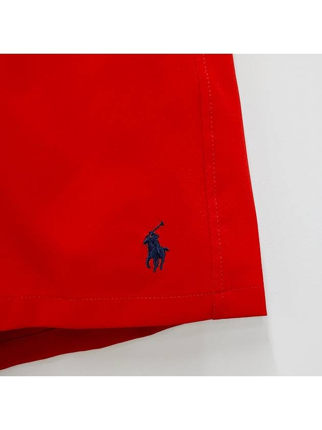 Embroidered Logo Drawstring Swim Shorts Red - POLO RALPH LAUREN - BALAAN 5