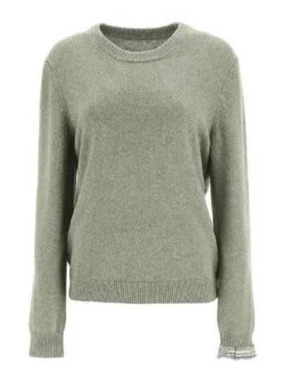 Stitched Round Neck Wool Knit Top Green - MAISON MARGIELA - BALAAN 2