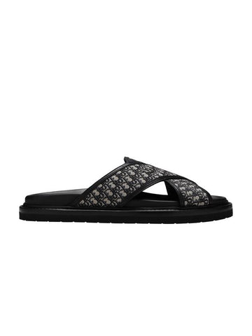 oblique jacquard sandals black - DIOR - BALAAN.