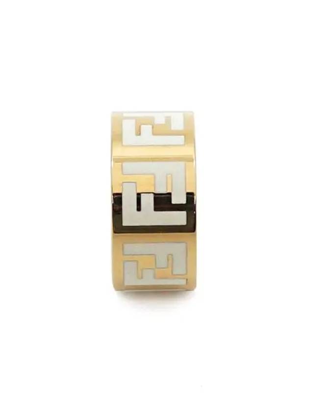 Forever FF white enamel ring gold - FENDI - BALAAN 3