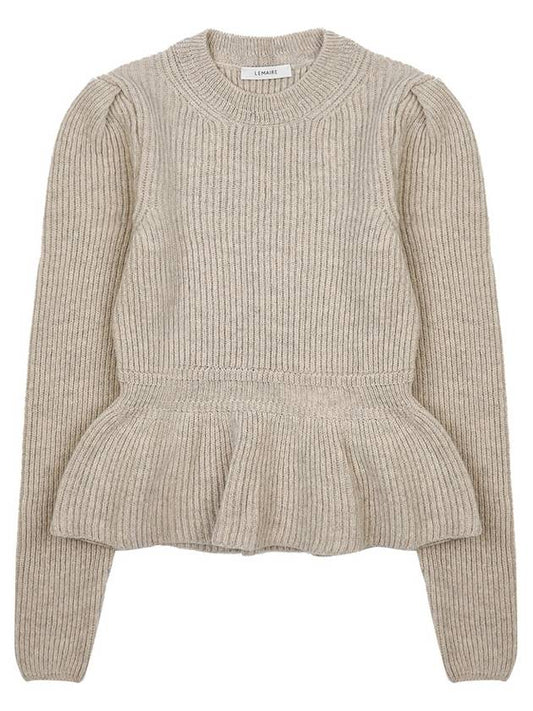 Wool Ribbed Knit Top Chalk - LEMAIRE - BALAAN 2