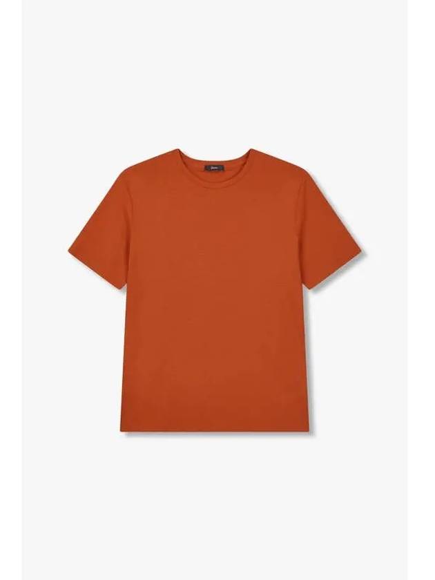 Men s Easy Cotton Short Sleeve T Shirt Dark Orange - HERNO - BALAAN 1