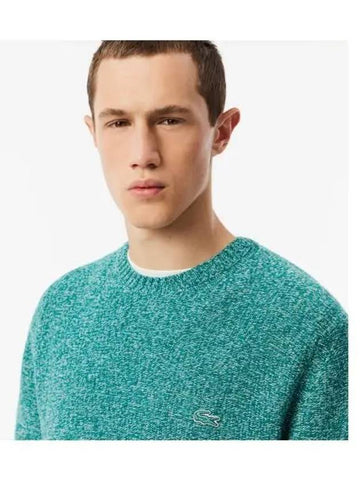 Men s Melange Crew Neck Pullover Green - LACOSTE - BALAAN 1