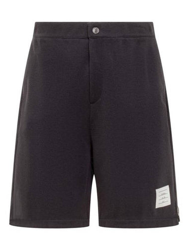 Logo Patch Midi Shorts Navy - THOM BROWNE - BALAAN 1