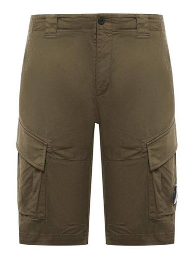 Stretch Satin Cargo Shorts Green - CP COMPANY - BALAAN 1