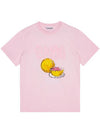 Logo Applique Graphic Print Short Sleeve T Shirt Pink - GANNI - BALAAN 2