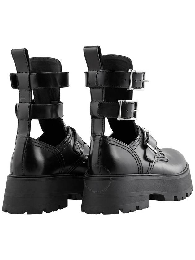 Women's Rave Buckle Walker Boots Black - ALEXANDER MCQUEEN - BALAAN 4