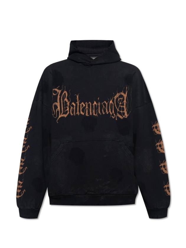 Heavy Metal Cotton Oversized Hoodie Black - BALENCIAGA - BALAAN 1