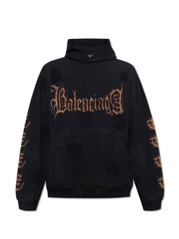 Heavy Metal Cotton Oversized Hoodie Black - BALENCIAGA - BALAAN 1