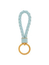 Intrecciato Lambskin Key Holder Light Blue - BOTTEGA VENETA - BALAAN 1